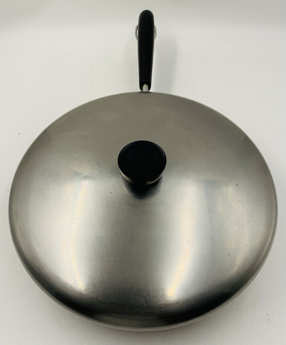 VTG Revere Ware Copper Bottom 10" Skillet Stainless Steel w Lid